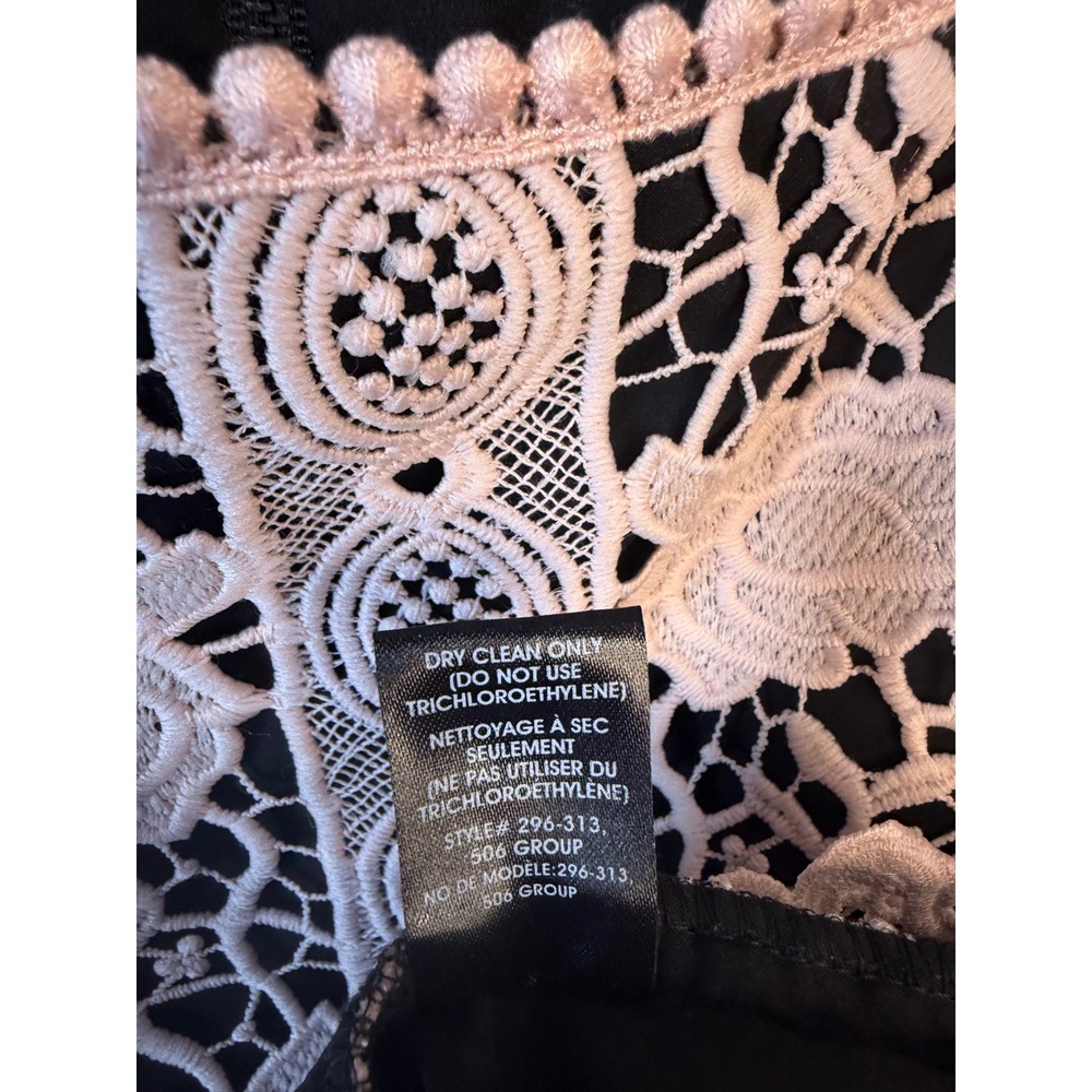 Nanette Lepore Pink Black Lace Sheath Dress Size 10 Sleeveless Floral 296-313 - Picture 5 of 6